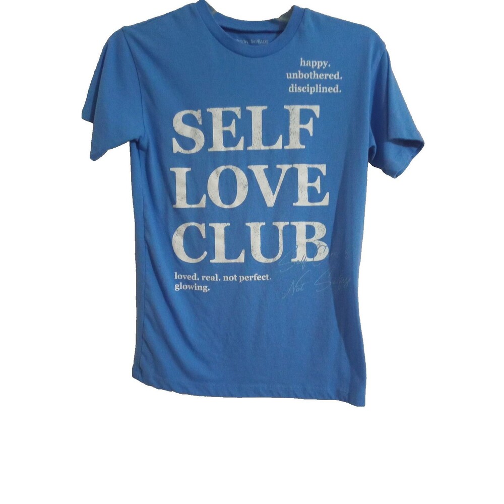 Grayson Threads Self Love Club Graphic T-Shirt Women's XXSmall Blue Short Sleeve